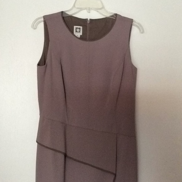 Sheath Style Anne Klein Dress Taupe - Picture 1 of 7
